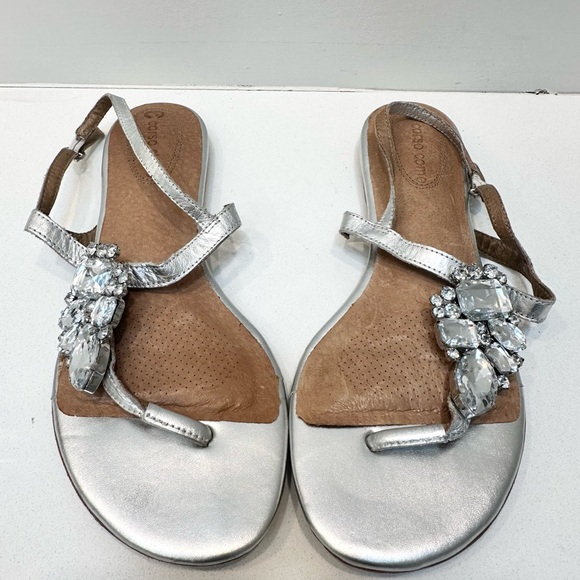 Corso Como Silver 'Fossol' Jeweled Thong Sandals (Size 8) Good Condition - Picture 2 of 6